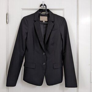 Banana Republic Lightweight Wool 2-Button Blazer - Black